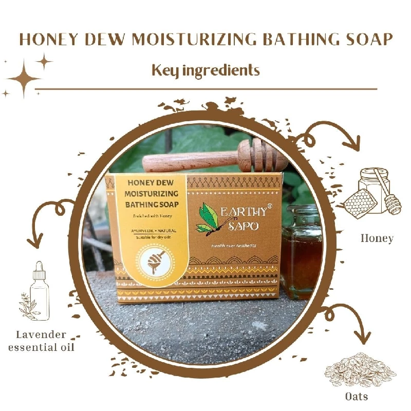 Earthy Sapo Honey Dew Moisturizing Bathing Soap, 100 g-4.webp